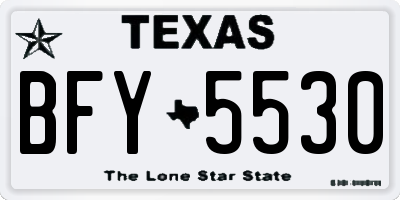 TX license plate BFY5530
