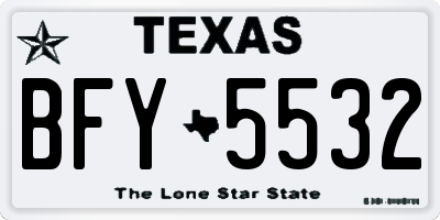 TX license plate BFY5532