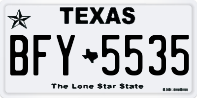 TX license plate BFY5535
