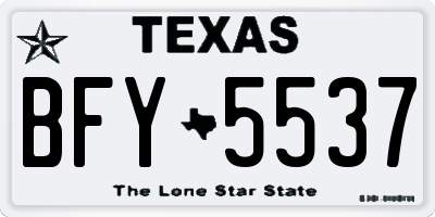 TX license plate BFY5537