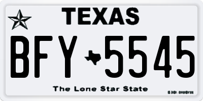 TX license plate BFY5545