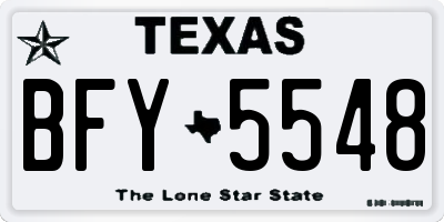 TX license plate BFY5548