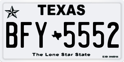 TX license plate BFY5552