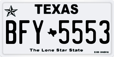 TX license plate BFY5553