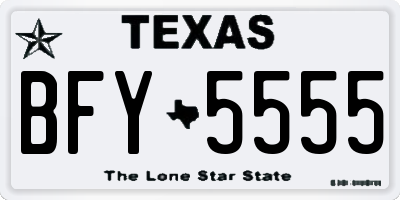 TX license plate BFY5555