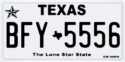 TX license plate BFY5556