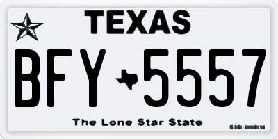 TX license plate BFY5557