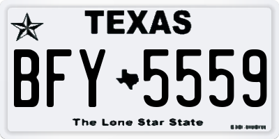 TX license plate BFY5559