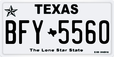 TX license plate BFY5560