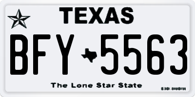 TX license plate BFY5563