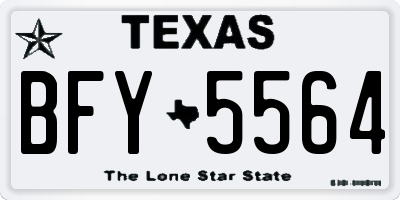 TX license plate BFY5564