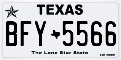 TX license plate BFY5566
