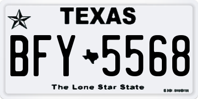 TX license plate BFY5568