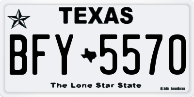 TX license plate BFY5570