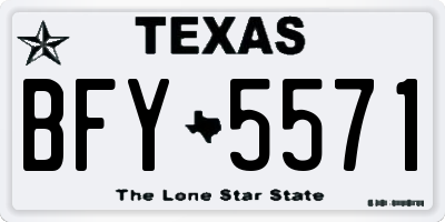 TX license plate BFY5571