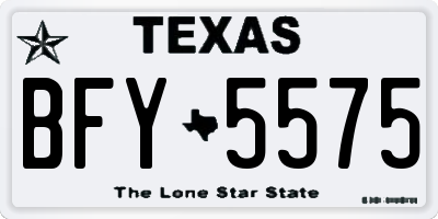 TX license plate BFY5575