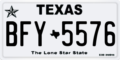 TX license plate BFY5576