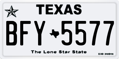 TX license plate BFY5577