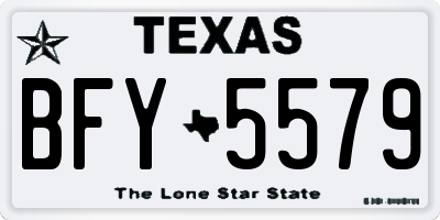 TX license plate BFY5579