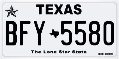 TX license plate BFY5580