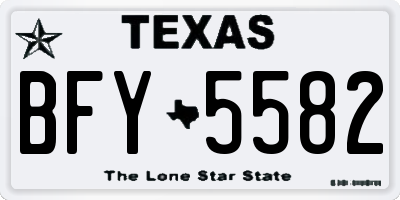 TX license plate BFY5582