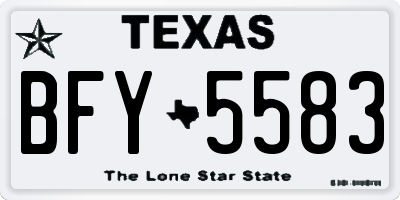 TX license plate BFY5583