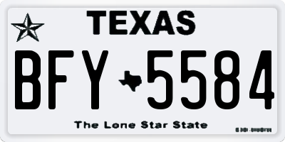 TX license plate BFY5584