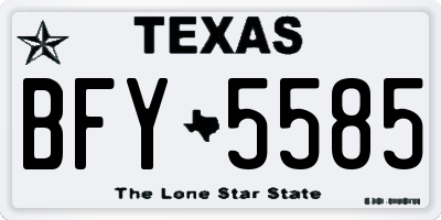 TX license plate BFY5585