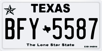 TX license plate BFY5587