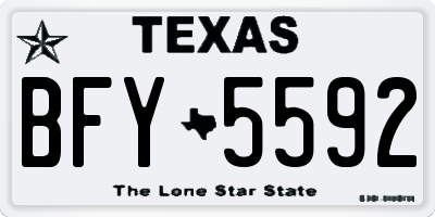 TX license plate BFY5592