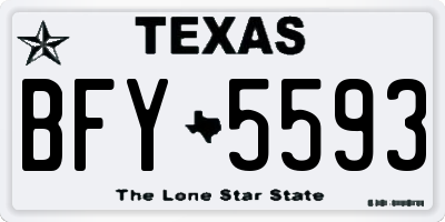 TX license plate BFY5593