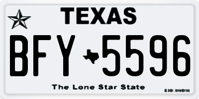 TX license plate BFY5596