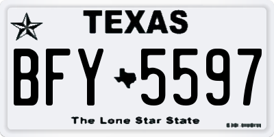 TX license plate BFY5597