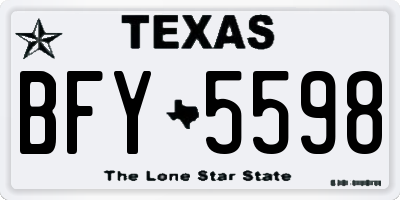 TX license plate BFY5598