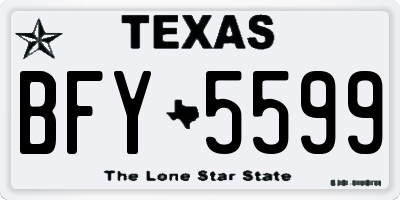TX license plate BFY5599