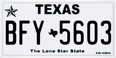 TX license plate BFY5603