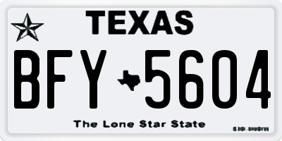 TX license plate BFY5604
