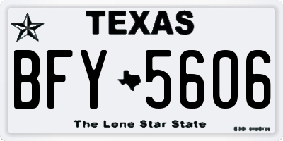 TX license plate BFY5606