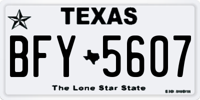TX license plate BFY5607