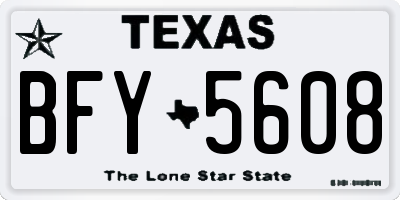 TX license plate BFY5608