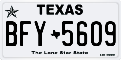 TX license plate BFY5609