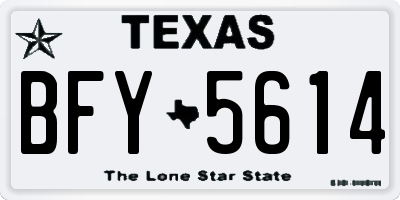 TX license plate BFY5614