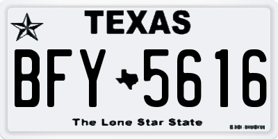TX license plate BFY5616