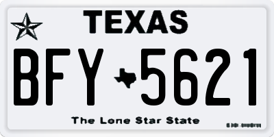 TX license plate BFY5621