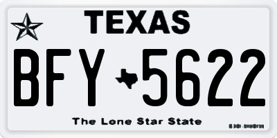 TX license plate BFY5622