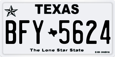 TX license plate BFY5624