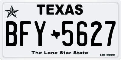 TX license plate BFY5627