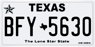 TX license plate BFY5630