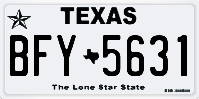 TX license plate BFY5631