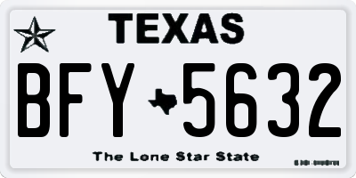 TX license plate BFY5632